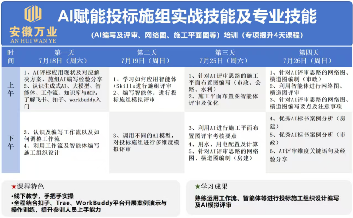 AI赋能投标施组实战技能及专业技能培训